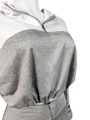 Half Zip Hoodie Biker Shorts Set