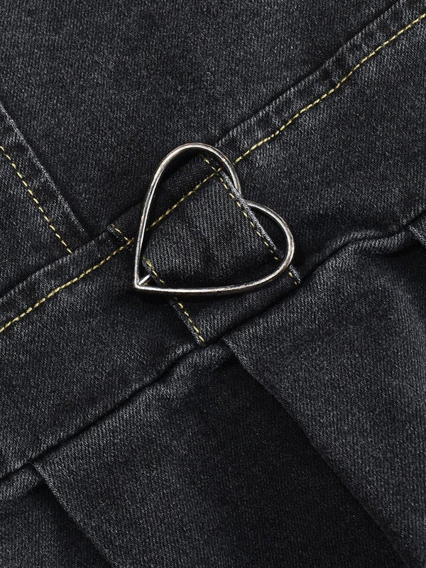 Sweetheart Denim Mini Dresses