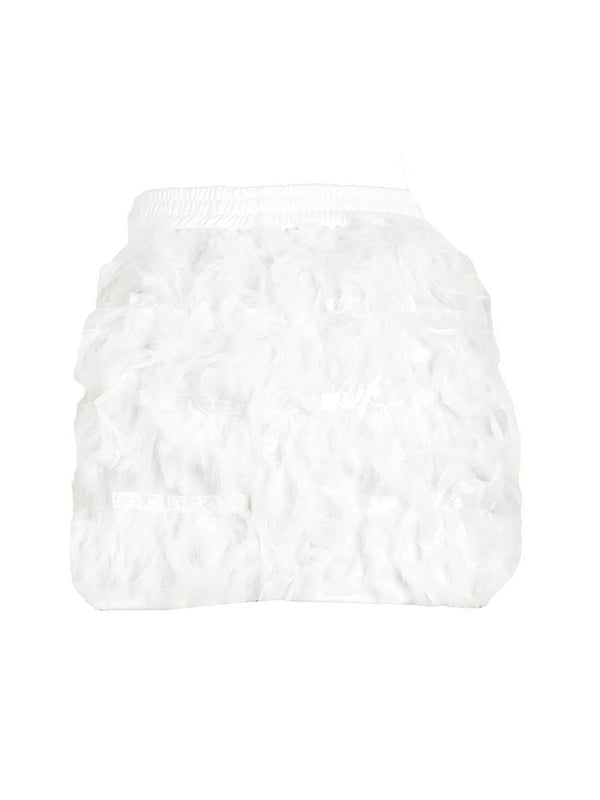 Spaghetti Strap Bodysuit Feather Skirt Set