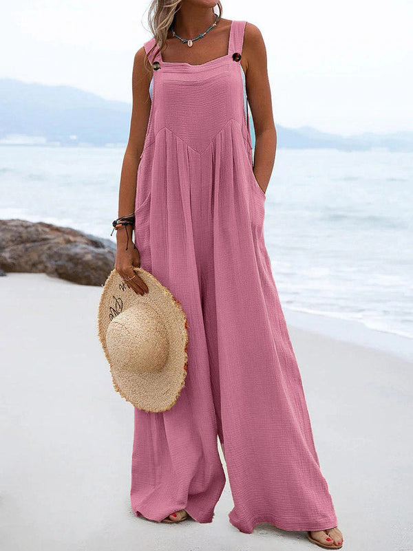 Cotton Linen Loose Overalls