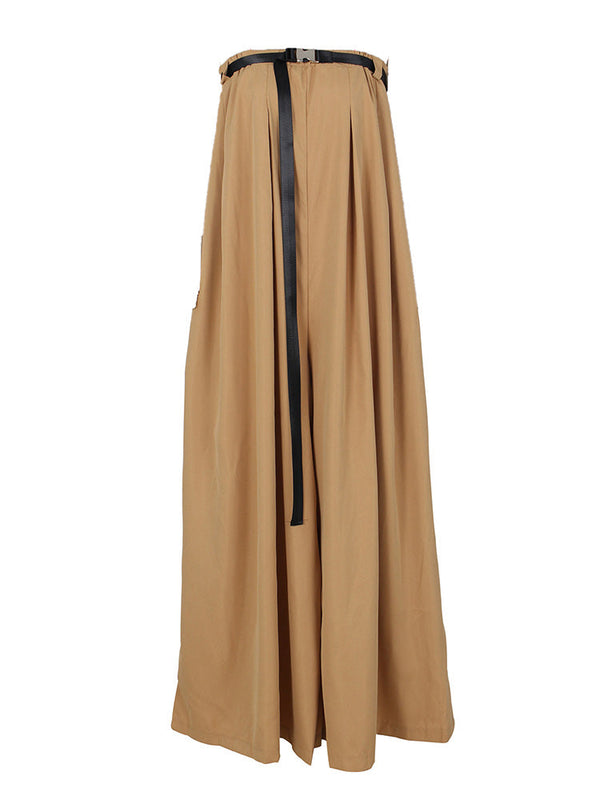 Strapless Loose Jumpsuits With Belt