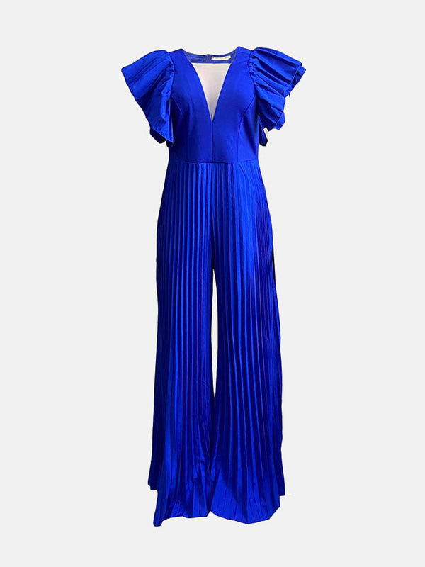 Pleated High Waist Jumpsuits
