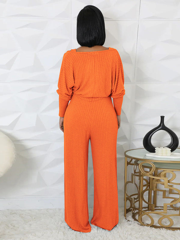 Ribbed Bolero  Jumpsuit Set