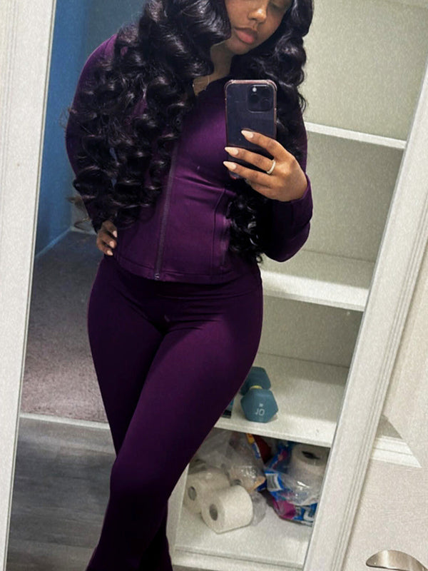 Shape Jacket  Flare Pants Activewear Set