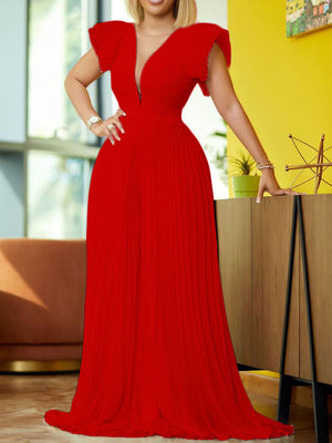 Pleated High Waist Jumpsuits
