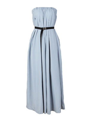 Strapless Loose Jumpsuits With Belt