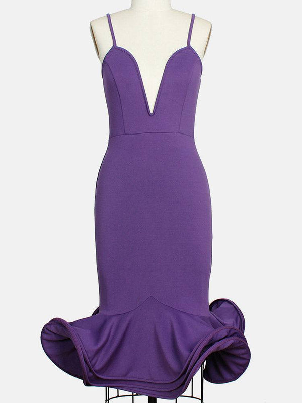 Spaghetti Strap Flare Bandage Dresses