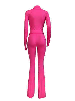 Shape Jacket  Flare Pants Activewear Set