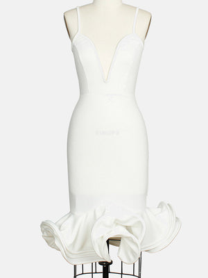 Spaghetti Strap Flare Bandage Dresses