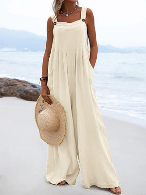 Cotton Linen Loose Overalls