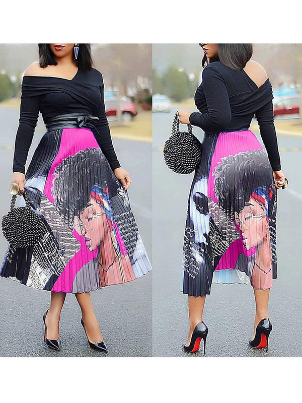 Butterfly Pattern Pleated Skirts