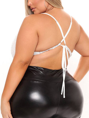 Sequin Backless Cami Tops