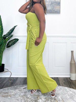 Tube Tie Waist Jumpsuits