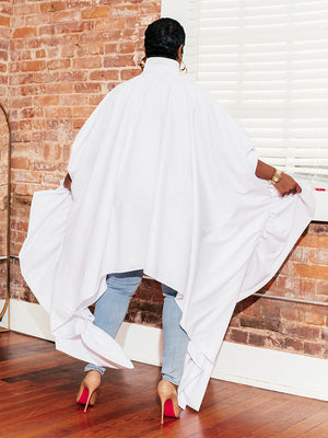 Batwing Sleeve Asymmetrical Shirt Dresses