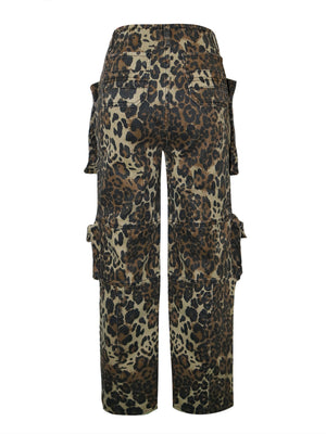 Leopard Cargo Jeans