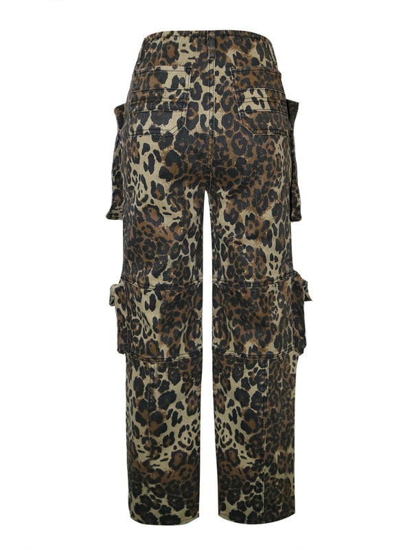 Leopard Cargo Jeans