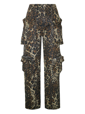Leopard Cargo Jeans