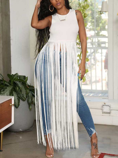 Tassel Sleeveless Tops
