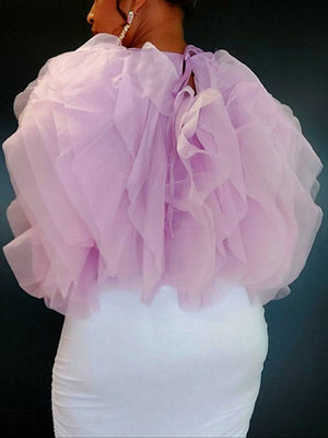 Sleeveless Tulle Tops
