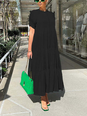 Solid Color Ruffle Dresses