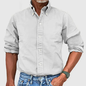 Men's Vintage washed cotton long sleeve shirts