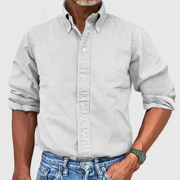 Men's Vintage washed cotton long sleeve shirts