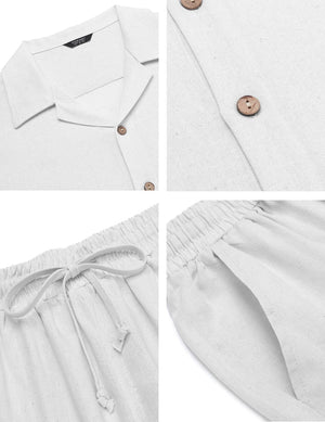 Casual Linen Style Beach Shirt Sets