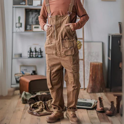 YM Loose Multi Pockets Overalls