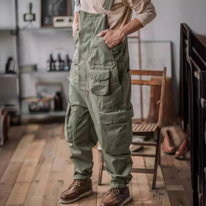YM Loose Multi Pockets Overalls