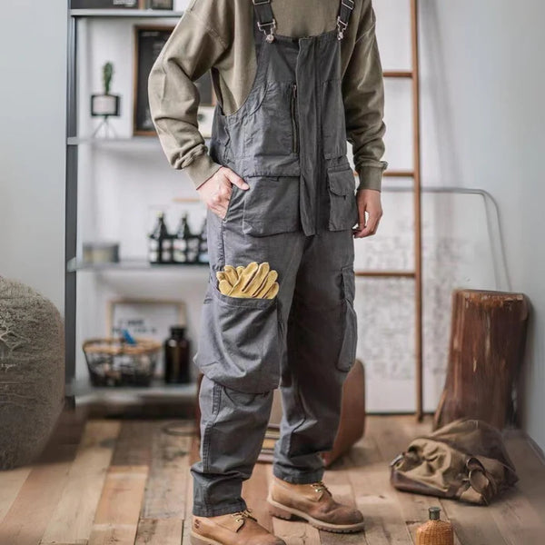YM Loose Multi Pockets Overalls