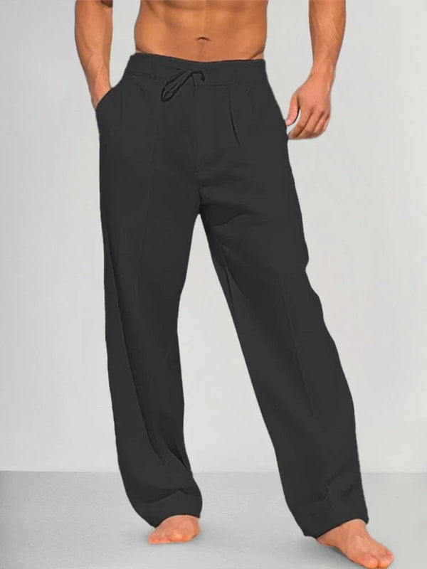 Cozy Straight Leg Cotton Linen Pants