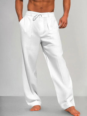 Cozy Straight Leg Cotton Linen Pants