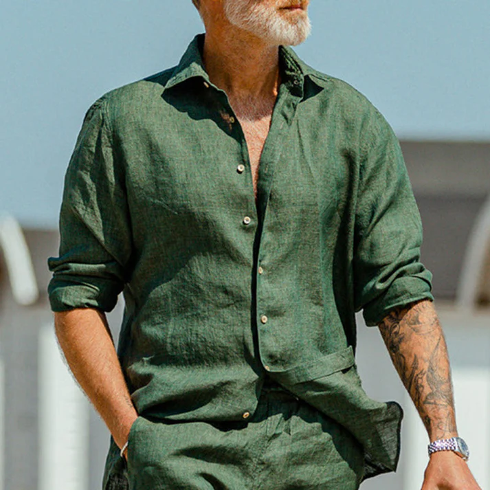 YM Comfortable Linen Shirt Set