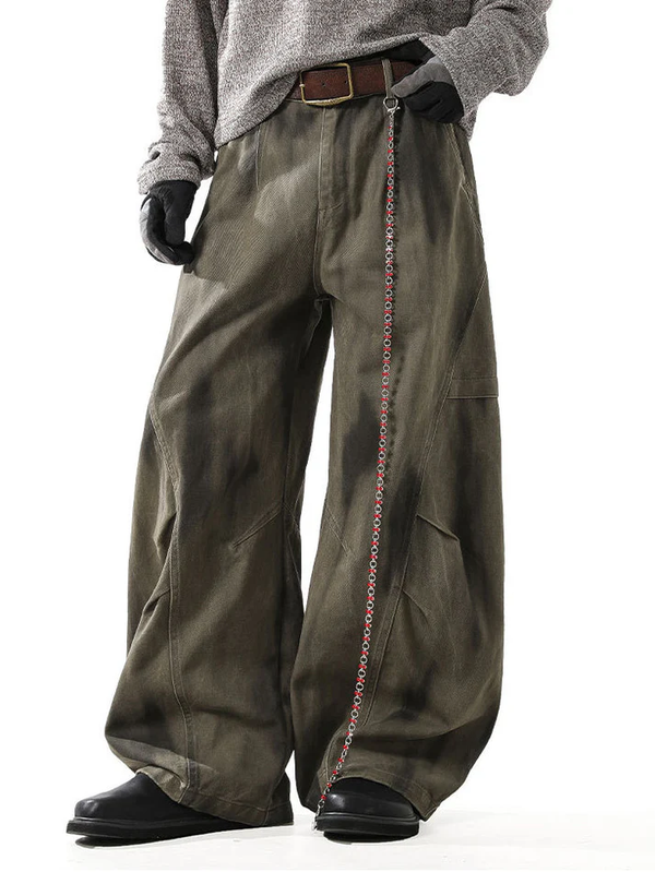 Men's Washed And Distressed High Street Trendy Fashion Machete Pants