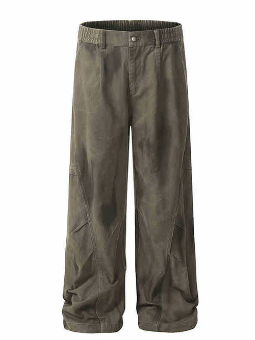 Men's Washed And Distressed High Street Trendy Fashion Machete Pants