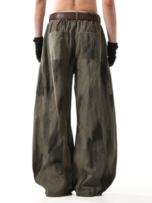 Men's Washed And Distressed High Street Trendy Fashion Machete Pants