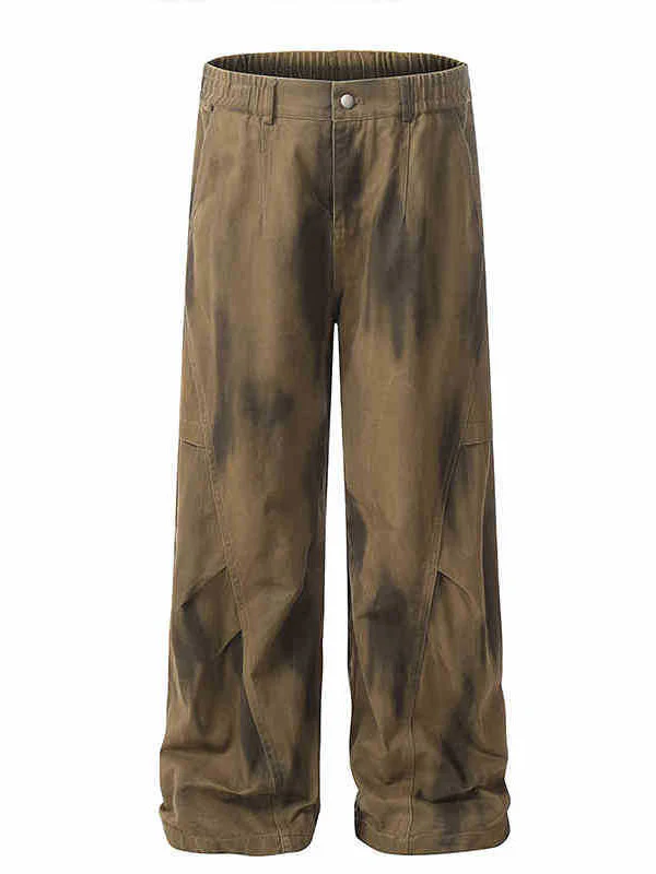 Men's Washed And Distressed High Street Trendy Fashion Machete Pants