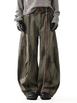 Men's Washed And Distressed High Street Trendy Fashion Machete Pants