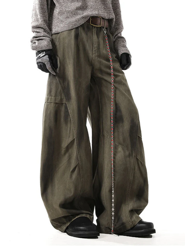 Men's Washed And Distressed High Street Trendy Fashion Machete Pants