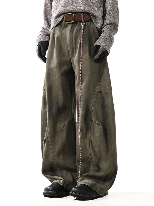 Men's Washed And Distressed High Street Trendy Fashion Machete Pants