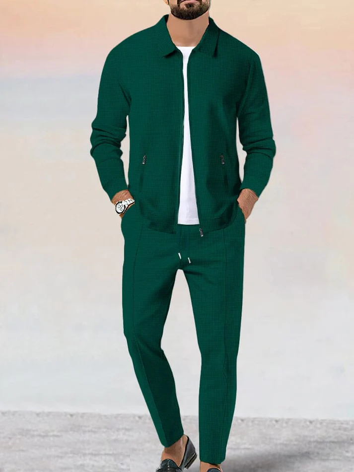 Athleisure Soft Waffle Jacket Set