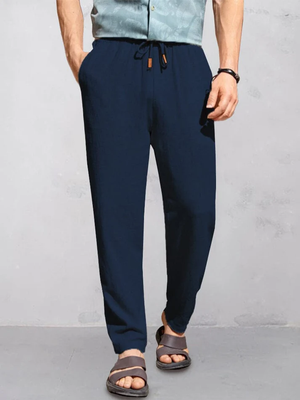 Casual Cotton Linen Straight Pants Trousers