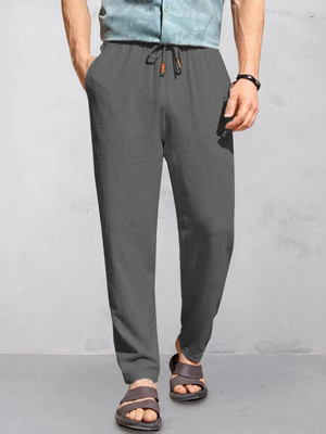Casual Cotton Linen Straight Pants Trousers