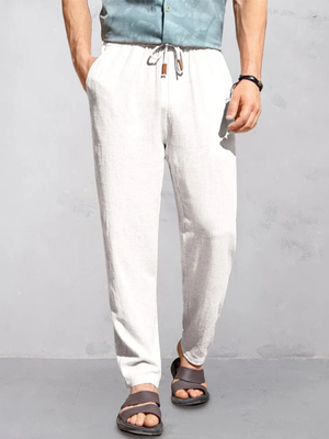 Casual Cotton Linen Straight Pants Trousers