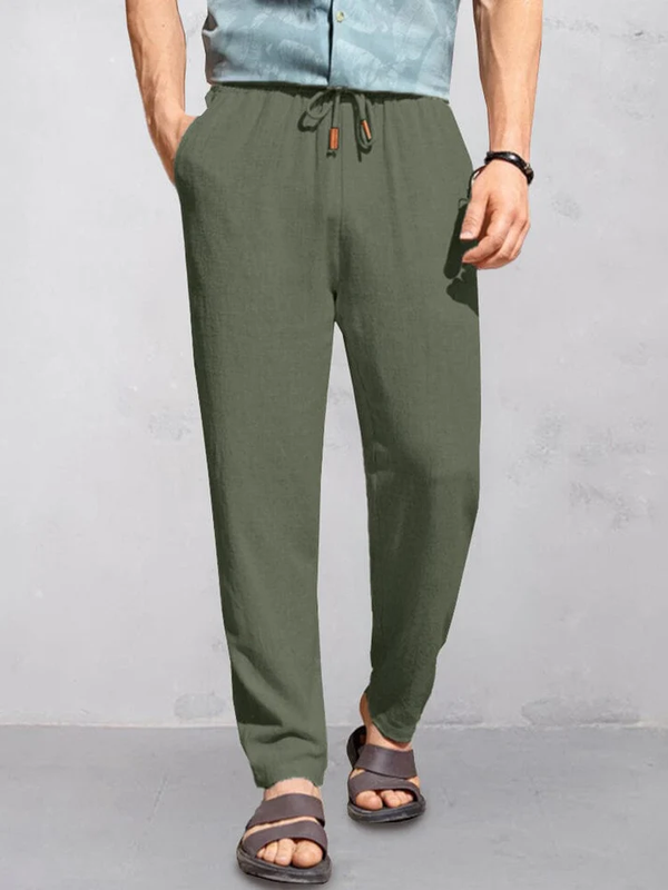 Casual Cotton Linen Straight Pants Trousers