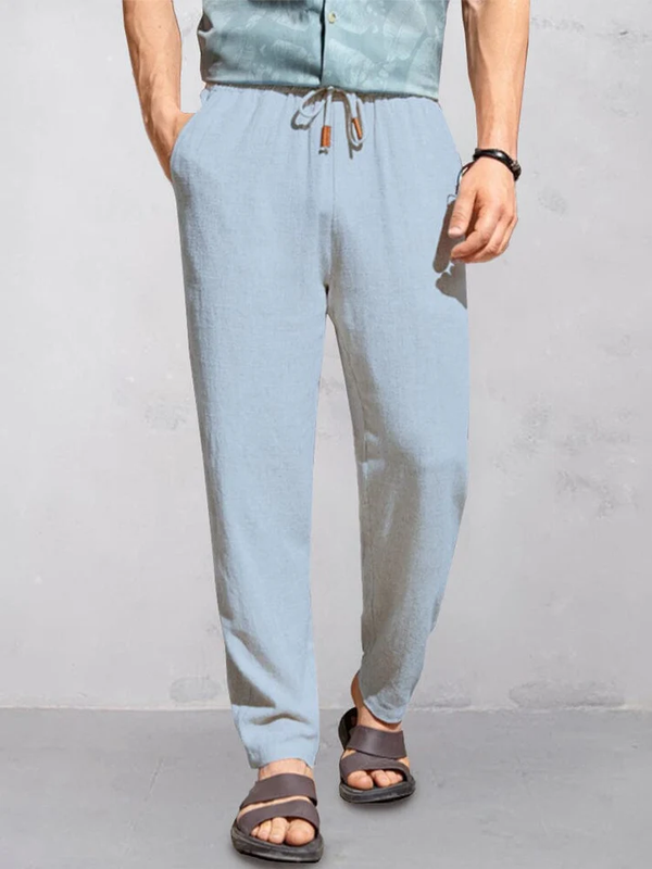 Casual Cotton Linen Straight Pants Trousers