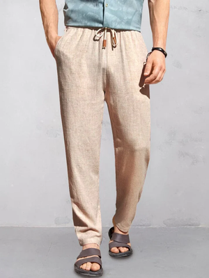 Casual Cotton Linen Straight Pants Trousers
