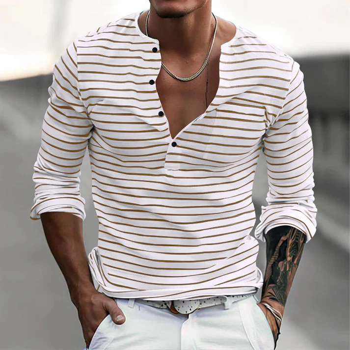 YM Striped Henley Shirts