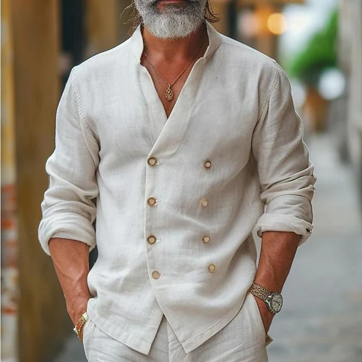 Double Breasted Linen Shirt