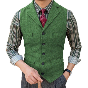 Men's Classic Lapel Sleeveless Wool Vests